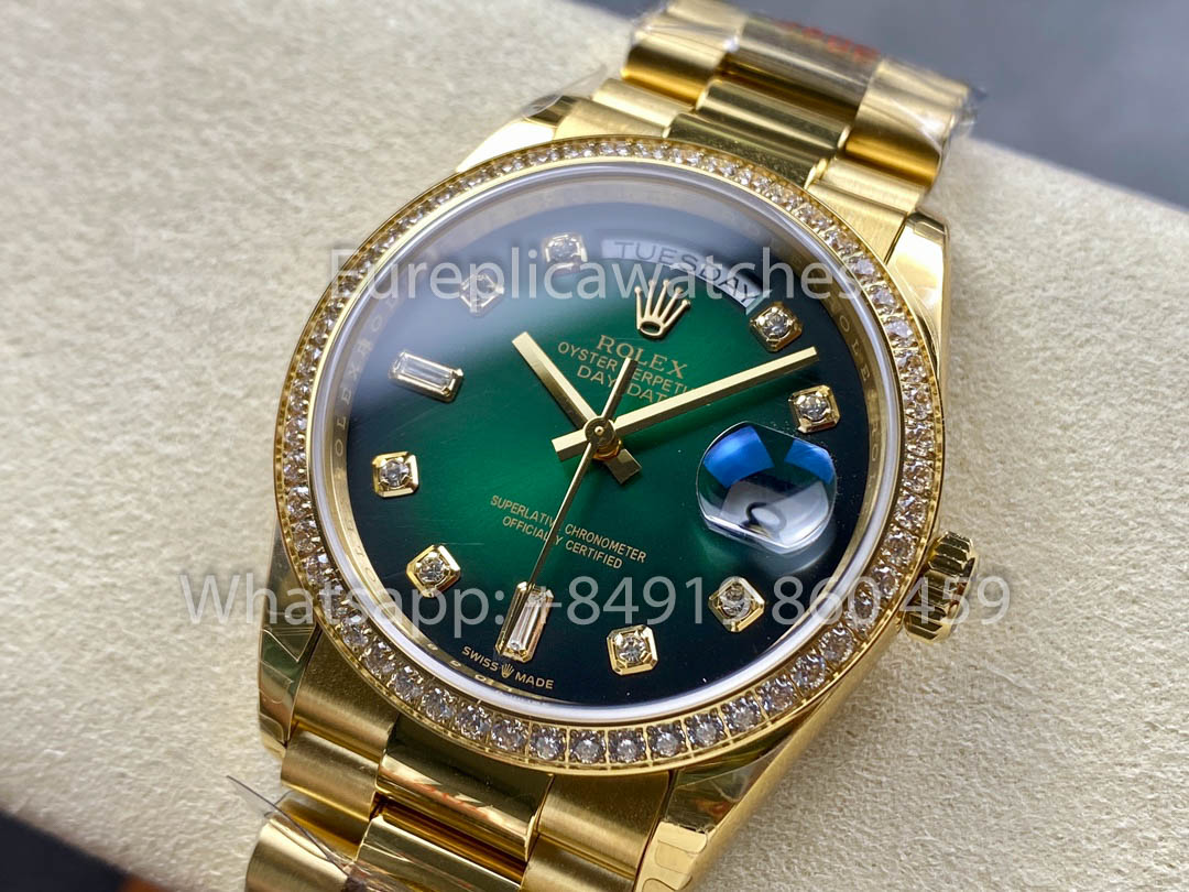 Rolex Day Date 128239-0035 Yellow Gold  1:1 Best Clone 8+ Factory Counterweight Version