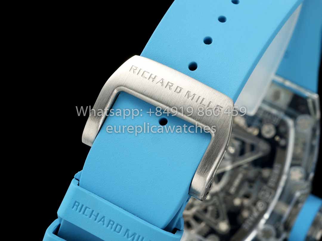 Richard Mille RM 56-02 Tourbillon 1:1 Miglior Clone RM Factory Quadrante Blu e Cinturino Blu Cassa in Zaffiro