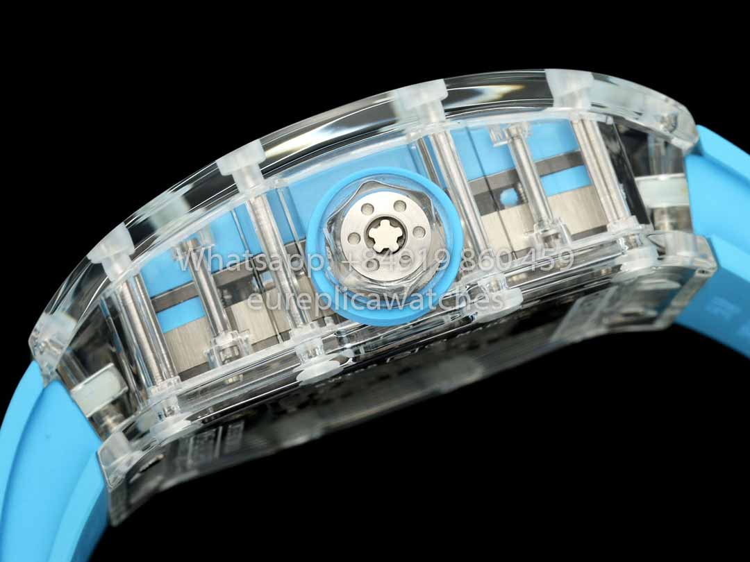 Richard Mille RM 56-02 Tourbillon 1:1 Miglior Clone RM Factory Quadrante Blu e Cinturino Blu Cassa in Zaffiro