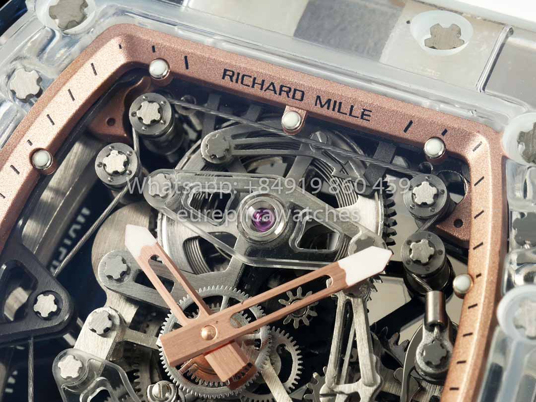 Richard Mille RM 56-02 Tourbillon 1:1 Miglior Clone RM Factory Quadrante Oro Rosa Cassa Zaffiro