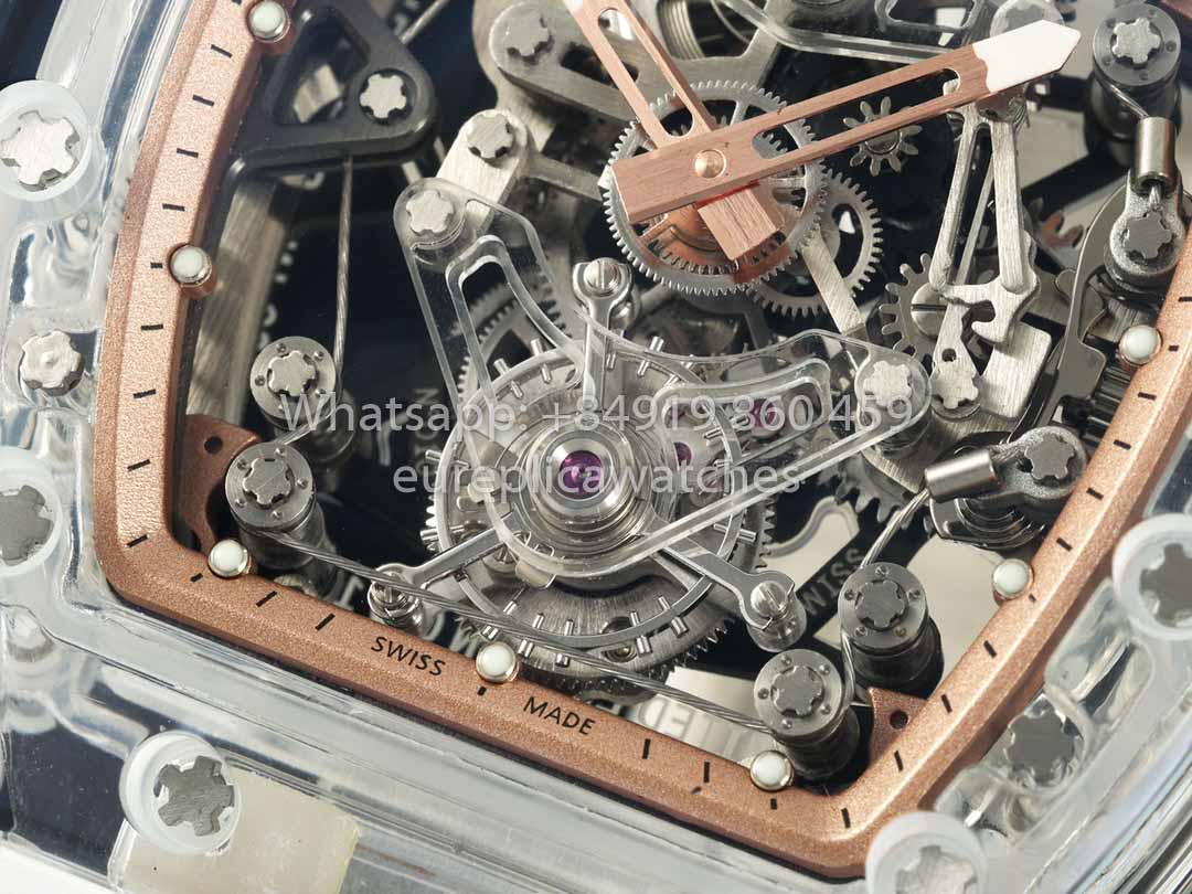 Richard Mille RM 56-02 Tourbillon 1:1 Miglior Clone RM Factory Quadrante Oro Rosa Cassa Zaffiro