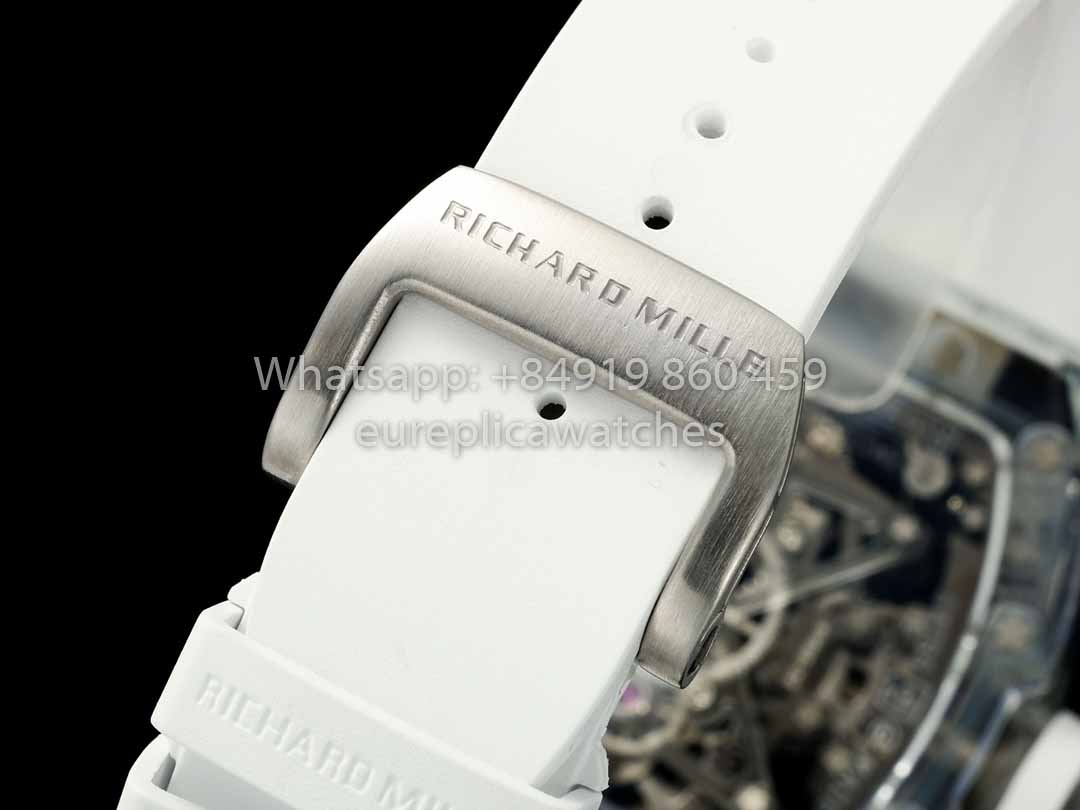 Richard Mille RM 56-02 Tourbillon 1:1 Miglior Clone RM Factory Quadrante Bianco e Cinturino Bianco