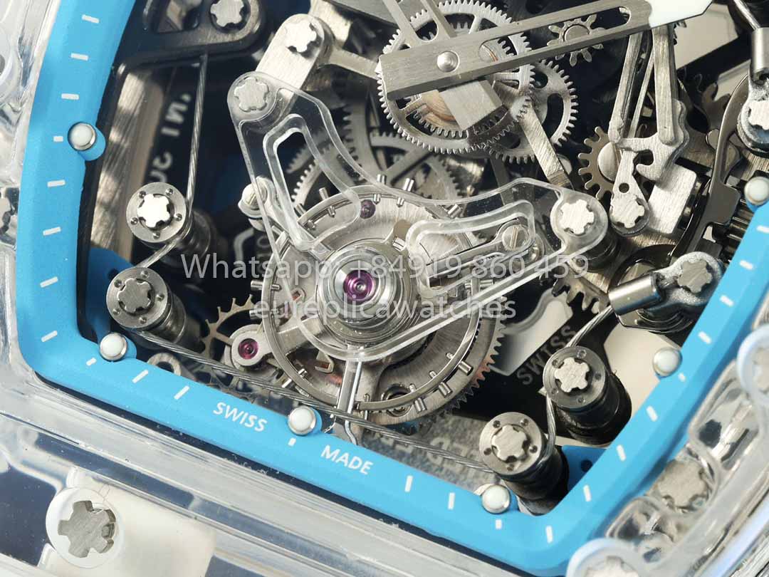 Richard Mille RM 56-02 Tourbillon 1:1 Miglior Clone RM Factory Cassa Trasparente Quadrante Blu