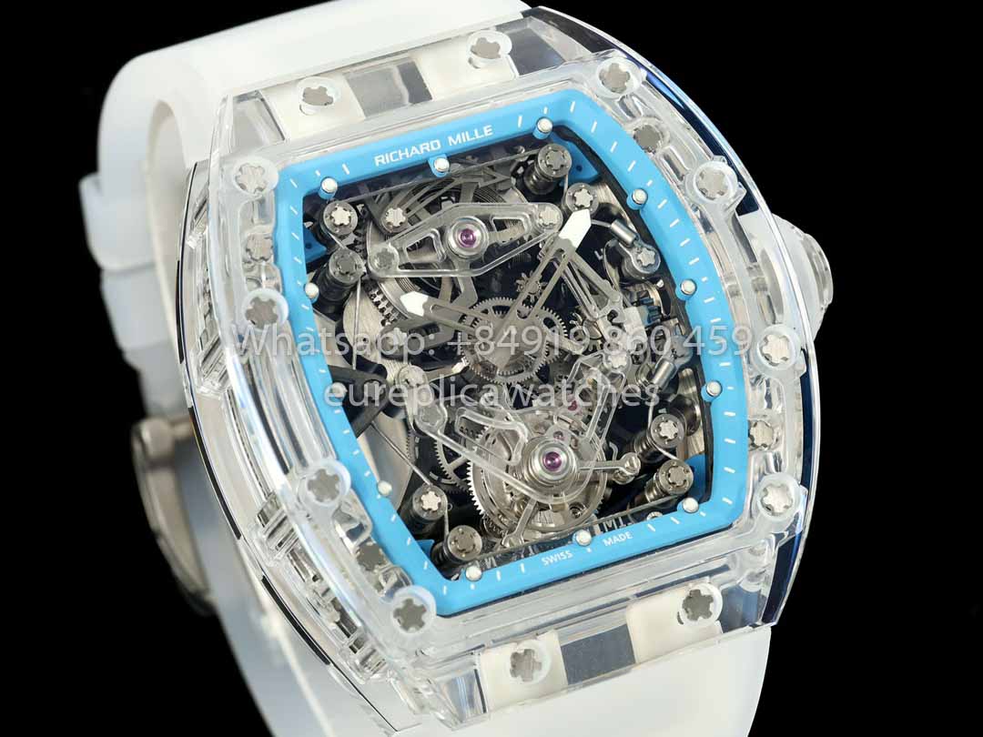 Richard Mille RM 56-02 Tourbillon 1:1 Best Clone RM Factory Transparent case Blue Dial