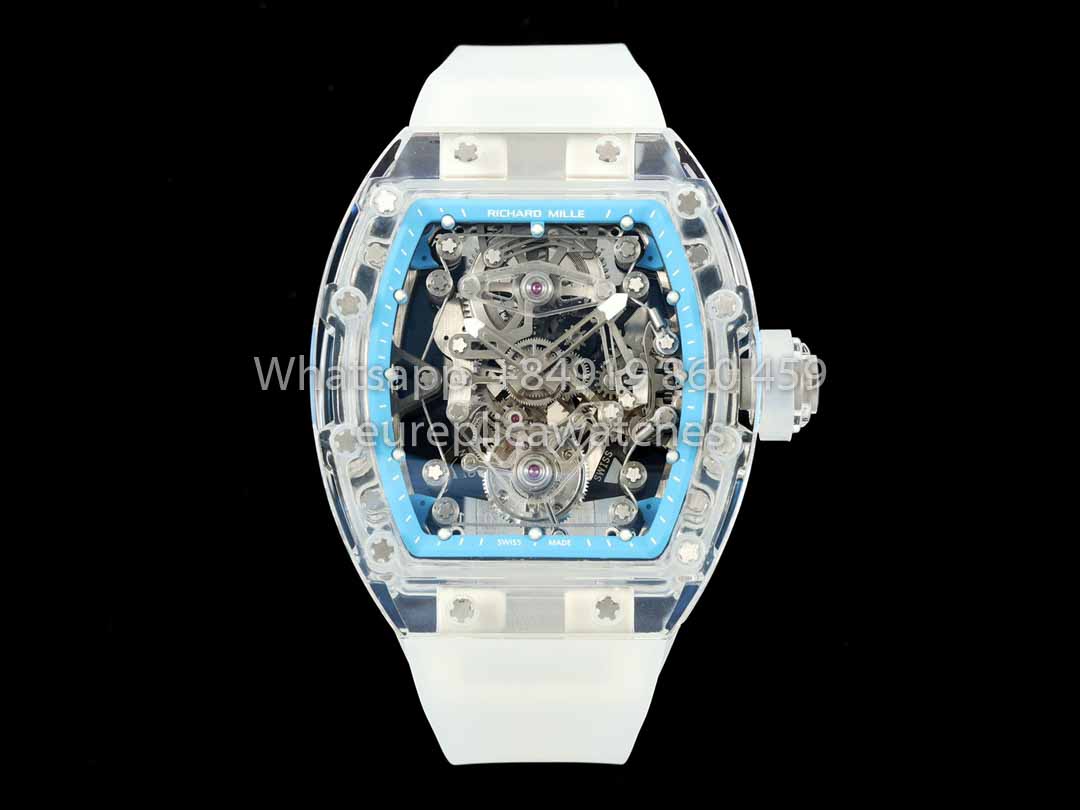 Richard Mille RM 56-02 Tourbillon 1:1 Miglior Clone RM Factory Cassa Trasparente Quadrante Blu