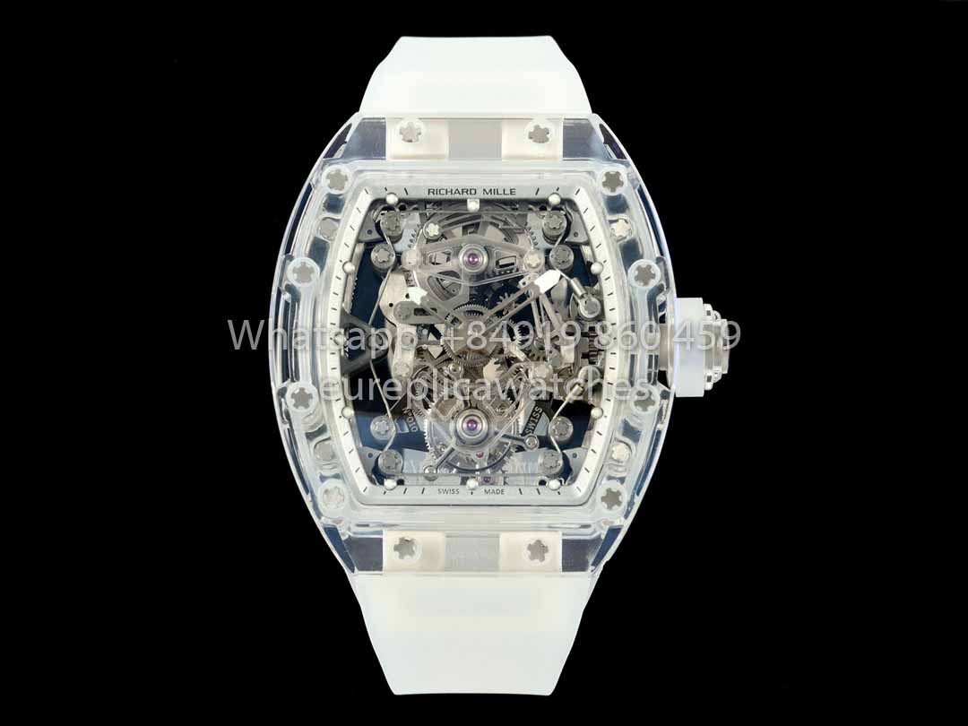 Richard Mille RM 56-02 Tourbillon 1:1 Mejor clon RM Factory Caja transparente Esfera blanca