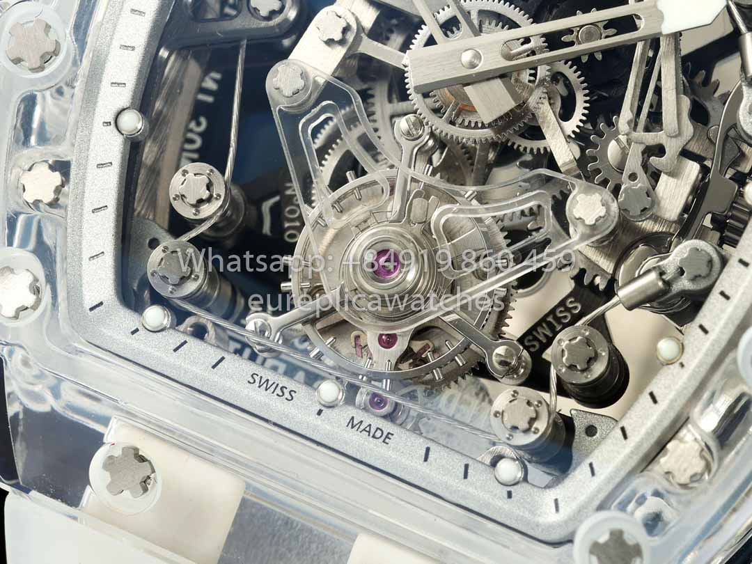 Richard Mille RM 56-02 Tourbillon 1:1 Mejor clon RM Factory Caja transparente Esfera blanca