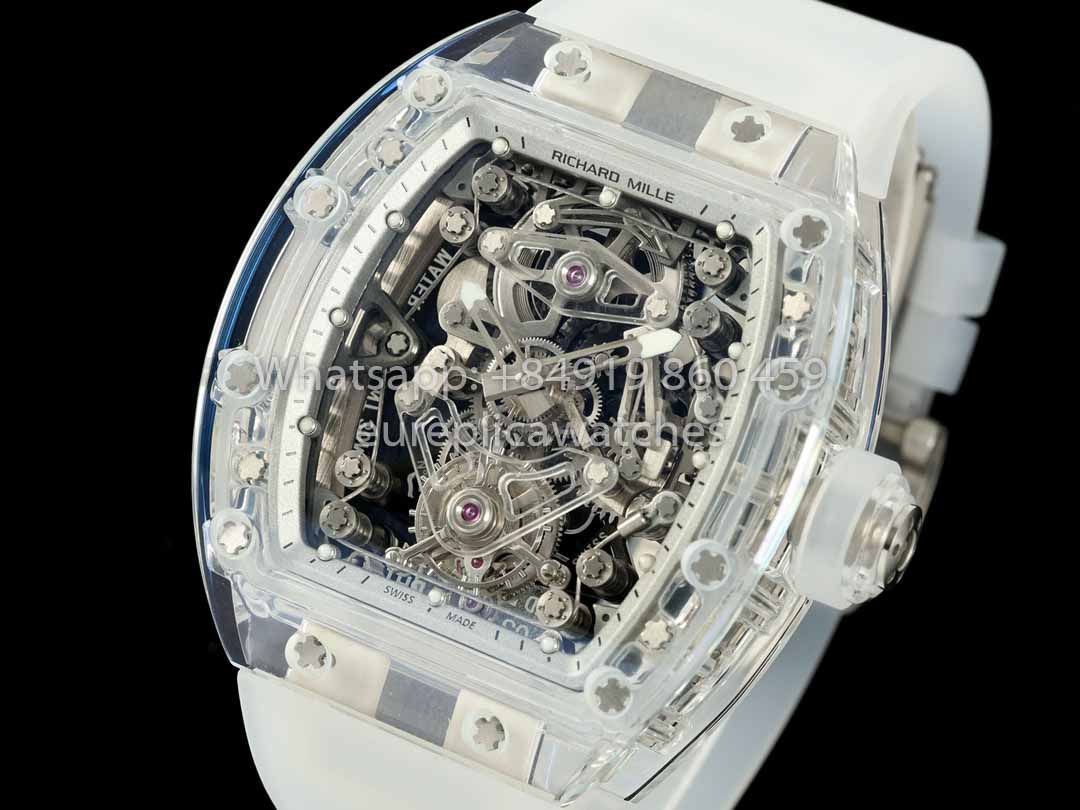 Richard Mille RM 56-02 Tourbillon 1:1 Best Clone RM Factory Transparent case White Dial