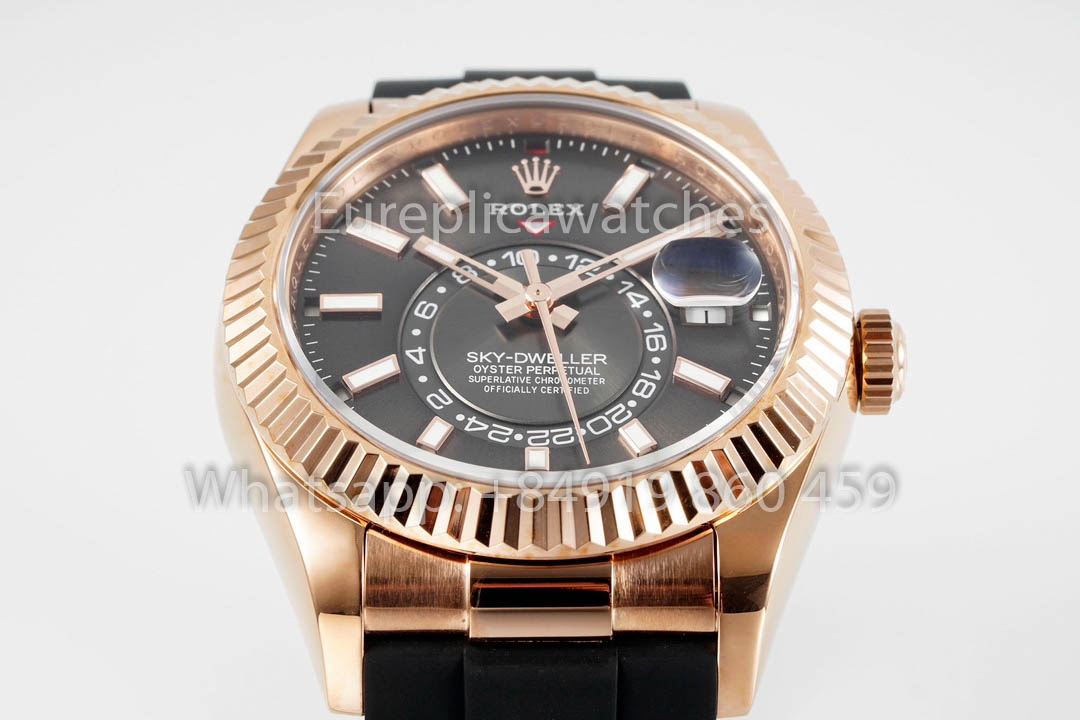 Rolex Oyster Perpetual Sky-Dweller M336239 Quadrante Grigio Oro Rosa 1:1 Miglior Clone ZF Factory 190 grammi