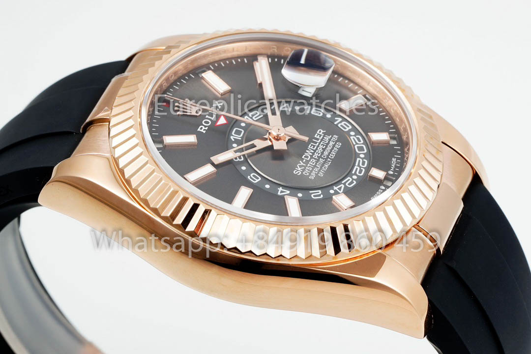 Rolex Oyster Perpetual Sky-Dweller M336239 Quadrante Grigio Oro Rosa 1:1 Miglior Clone ZF Factory 190 grammi