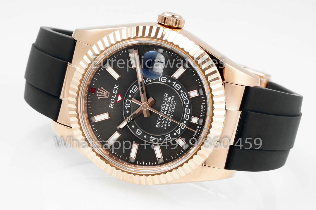 Rolex Oyster Perpetual Sky-Dweller M336239 Quadrante Grigio Oro Rosa 1:1 Miglior Clone ZF Factory 190 grammi