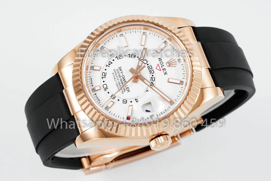 Rolex Oyster Perpetual Sky-Dweller M336239 Quadrante Bianco Oro Rosa 1:1 Miglior Clone ZF Factory 190 grammi