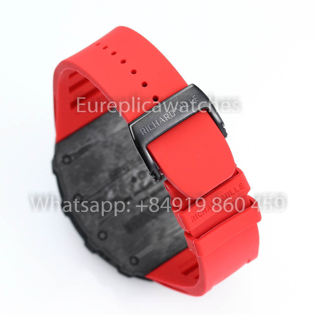 Richard Mille RM35-01 NTPT Carbon 1:1 Best Clone BBR Factory V2 Red Rubber Strap