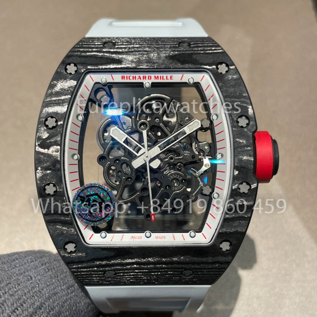 RICHARD MILLE RM055 Custodia in fibra di carbonio 1:1 Miglior clone APS Factory Red Crown