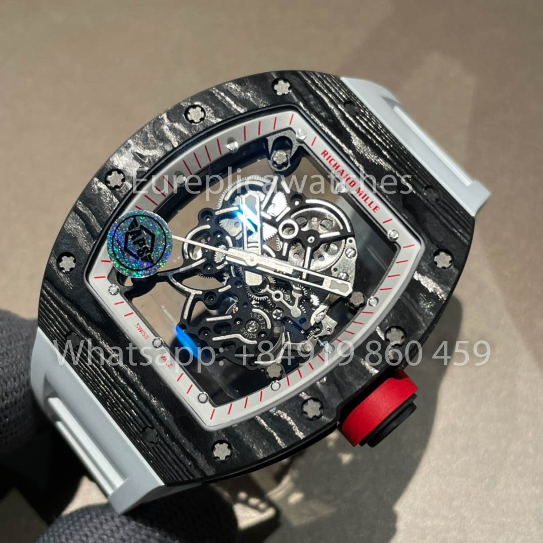 RICHARD MILLE RM055 Carbon Fiber Case 1:1 Best Clone APS Factory Red  Crown