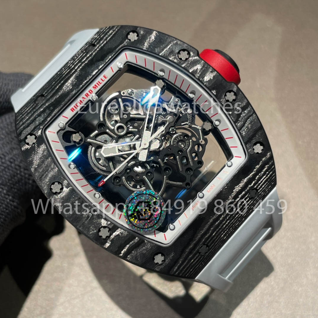 RICHARD MILLE RM055 Carbon Fiber Case 1:1 Best Clone APS Factory Red  Crown