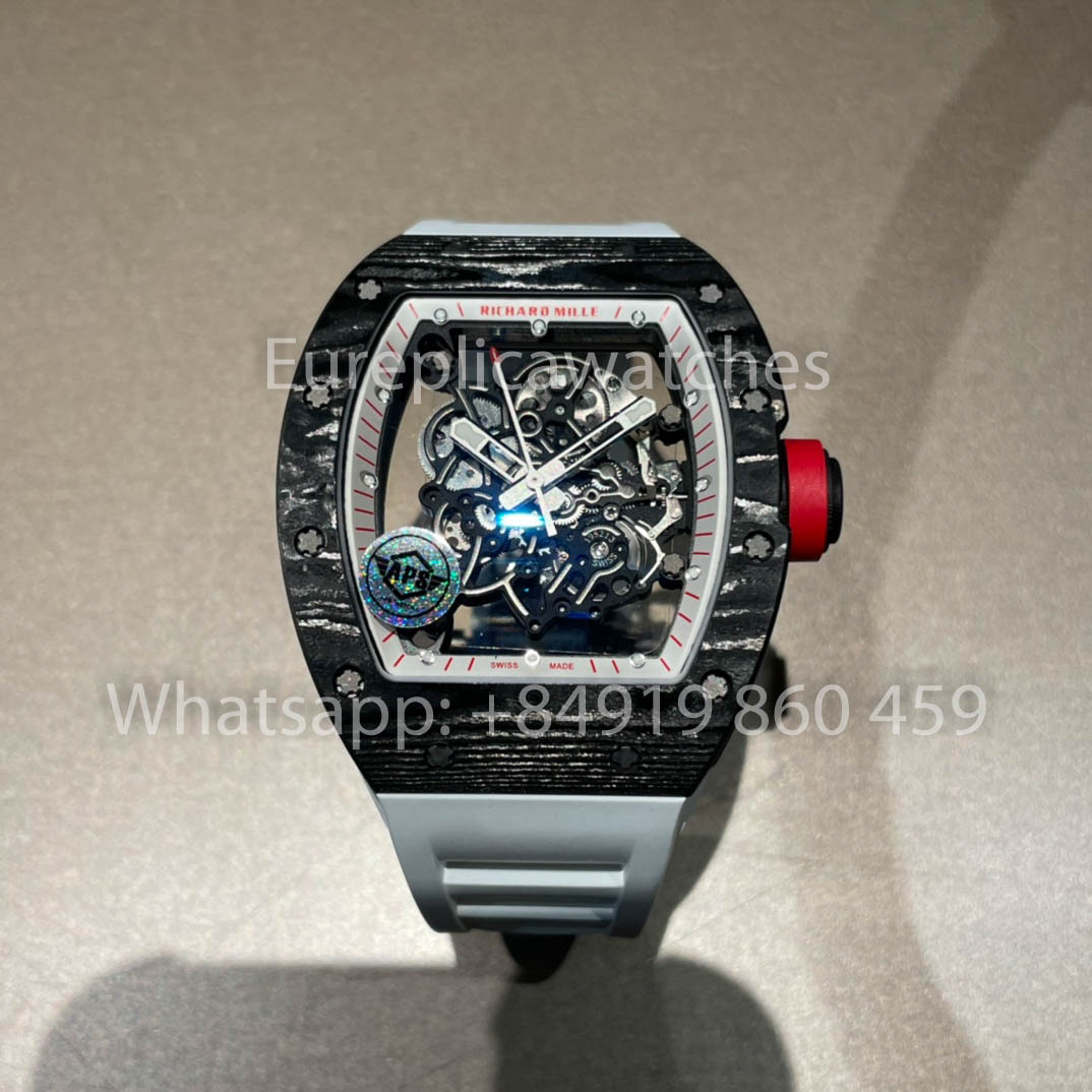 RICHARD MILLE RM055 Custodia in fibra di carbonio 1:1 Miglior clone APS Factory Red Crown