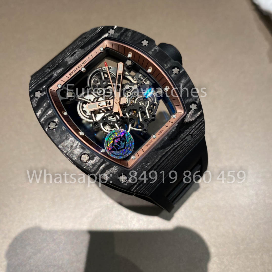 RICHARD MILLE RM055 Caja de fibra de carbono 1:1 Mejor clon APS Factory Esfera de bronce