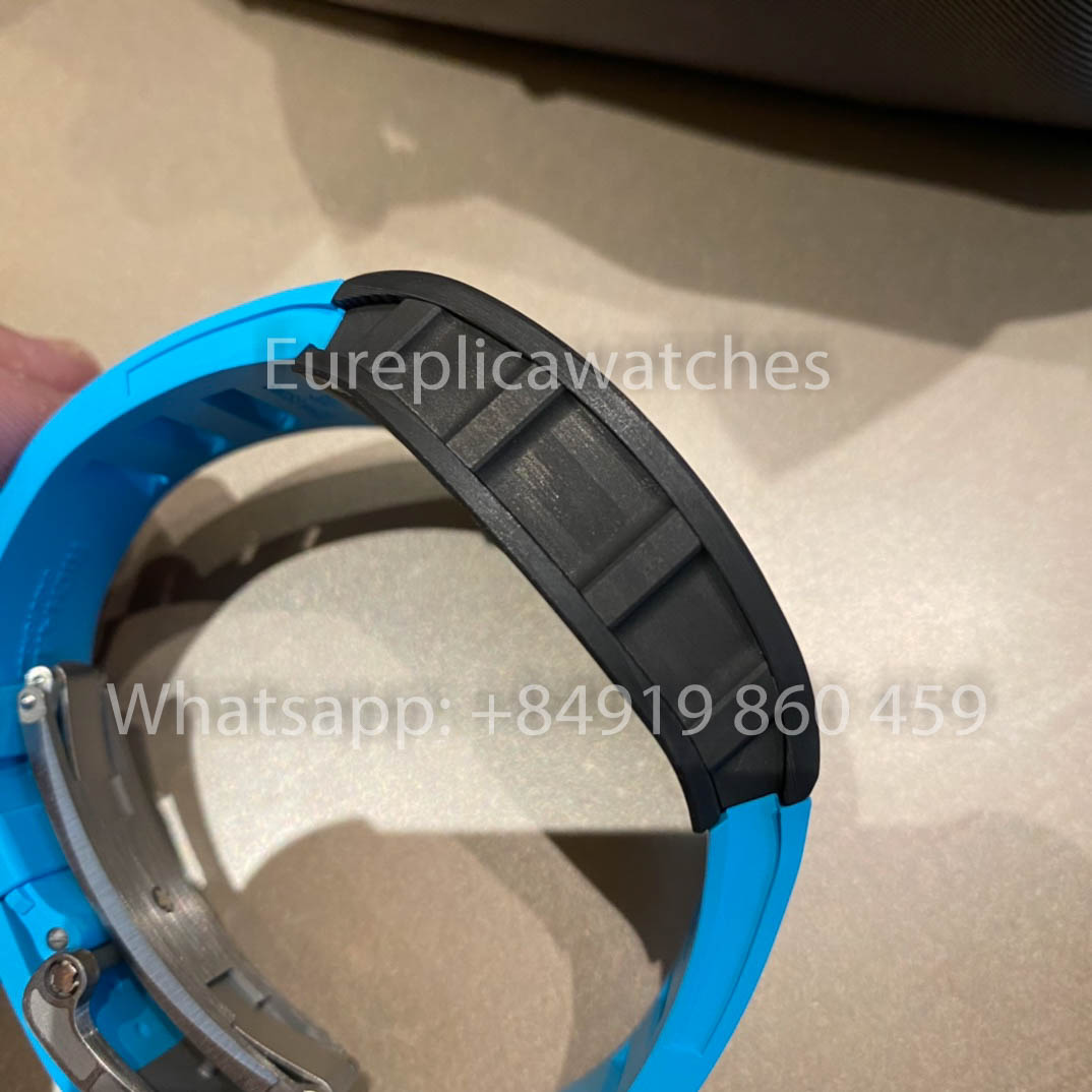 RICHARD MILLE RM055 Caja de fibra de carbono 1:1 Mejor clon APS Factory Esfera azul