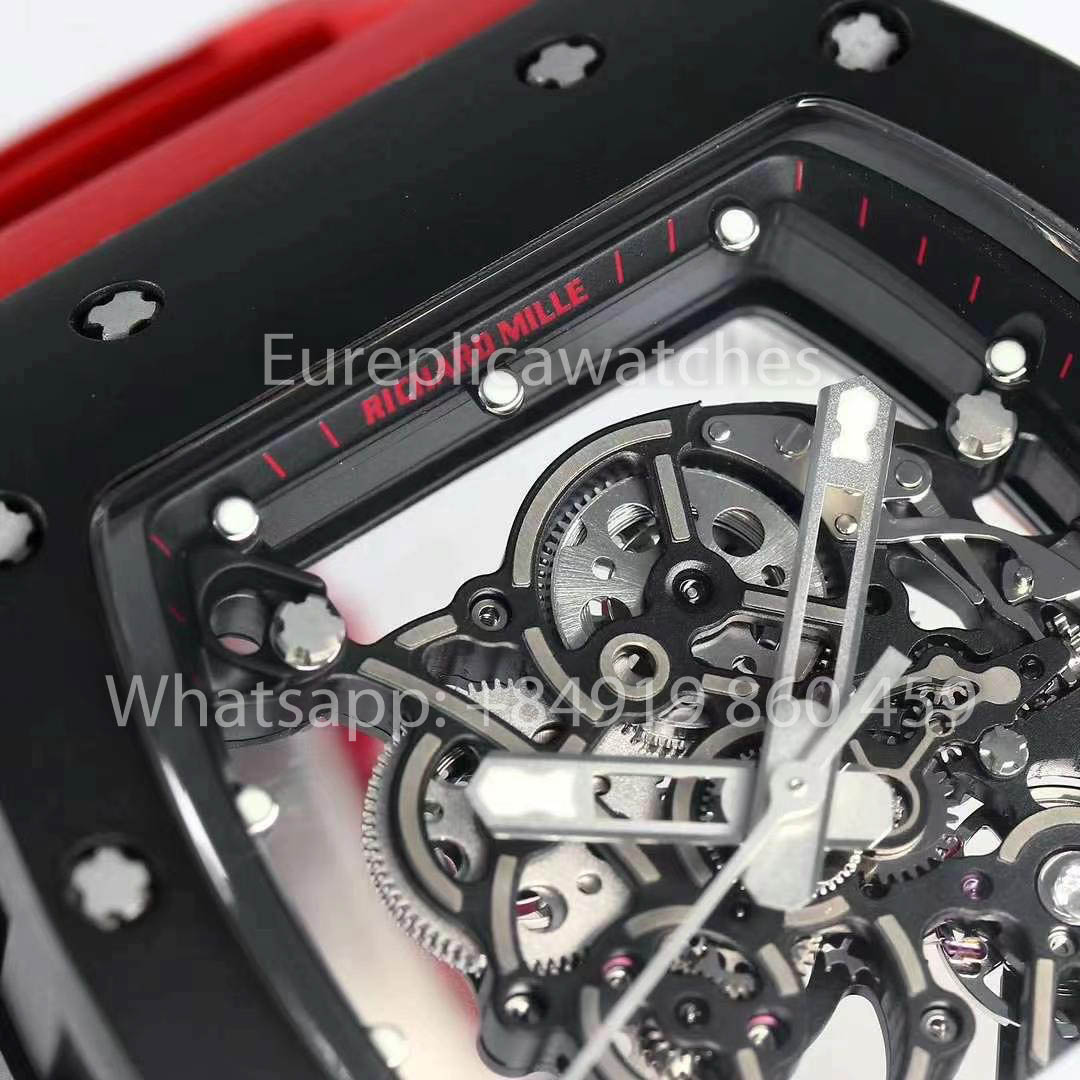 RICHARD MILLE RM055 Ceramic Case 1:1 Best Clone APS Factory Red Strap