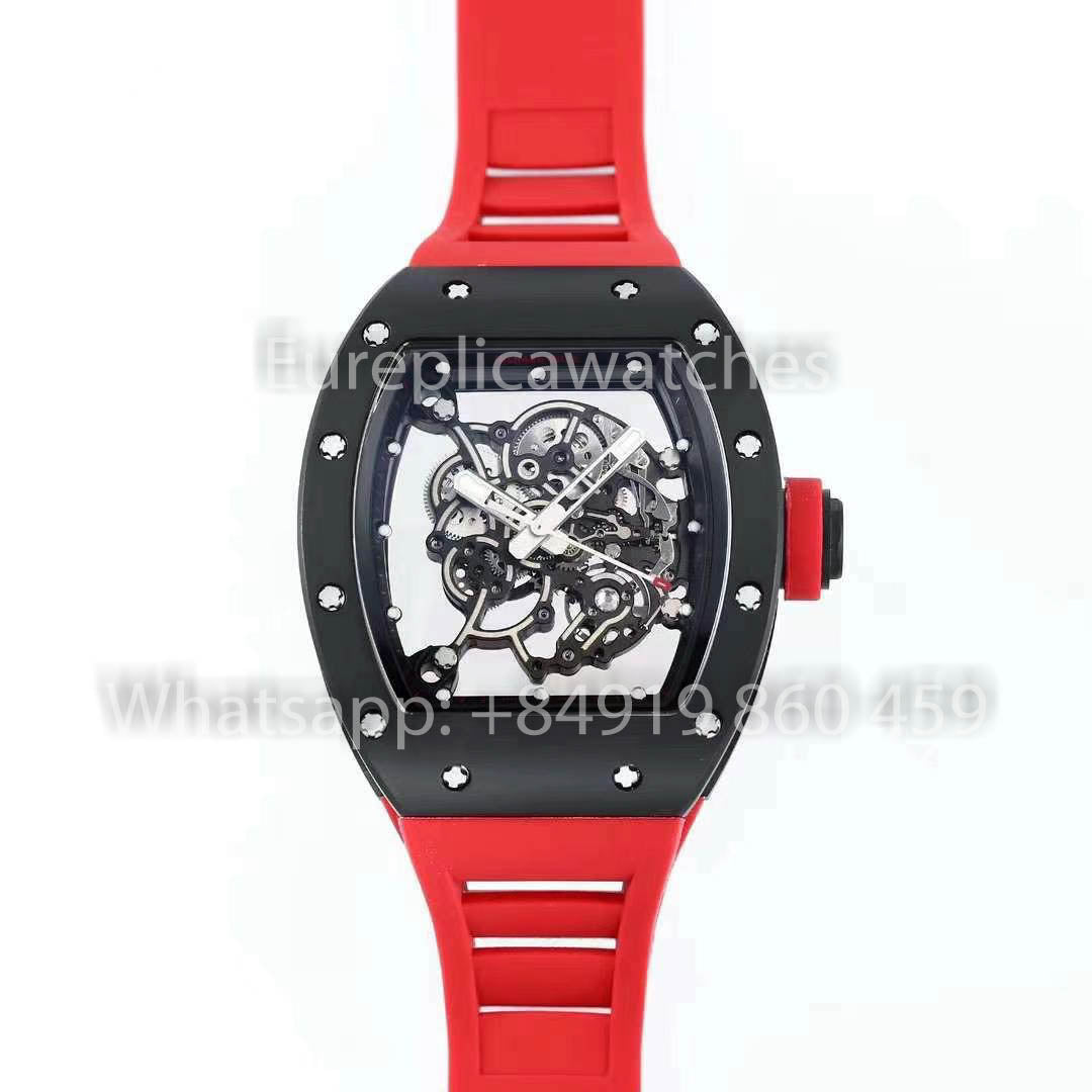 RICHARD MILLE RM055 Ceramic Case 1:1 Best Clone APS Factory Red Strap