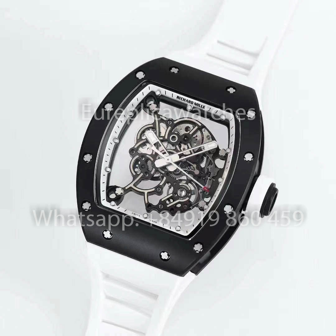 RICHARD MILLE RM055 Ceramic Case 1:1 Best Clone APS Factory White Strap