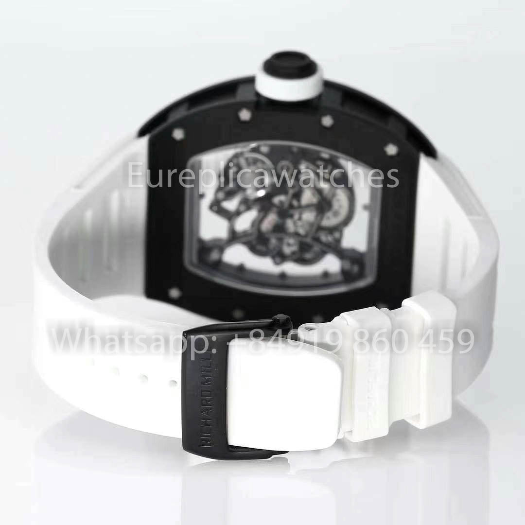 RICHARD MILLE RM055 Ceramic Case 1:1 Best Clone APS Factory White Strap