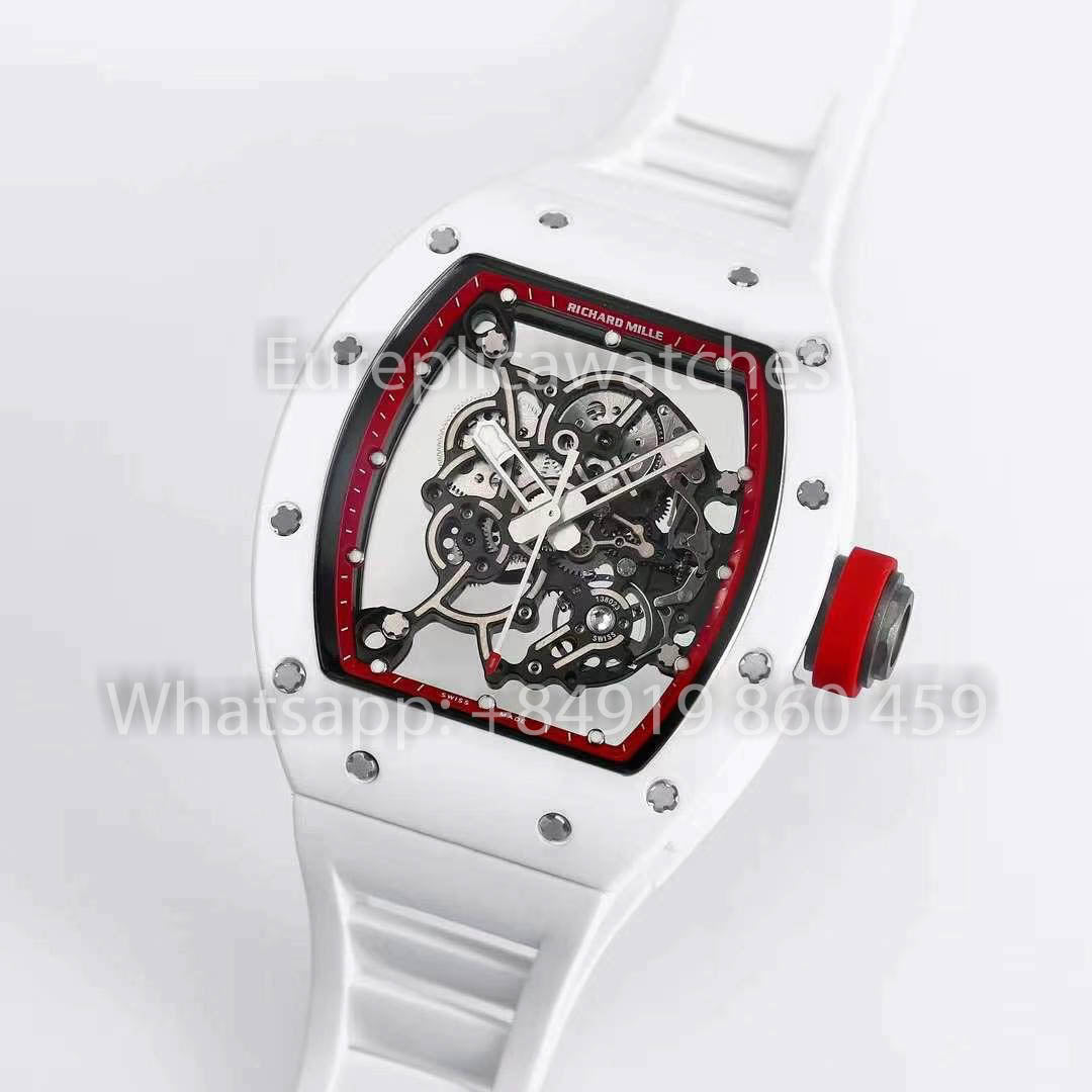 RICHARD MILLE RM055 White Ceramic Case 1:1 Best Clone APS Factory Red Dial