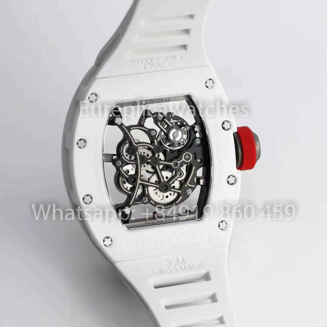 RICHARD MILLE RM055 White Ceramic Case 1:1 Best Clone APS Factory Red Dial