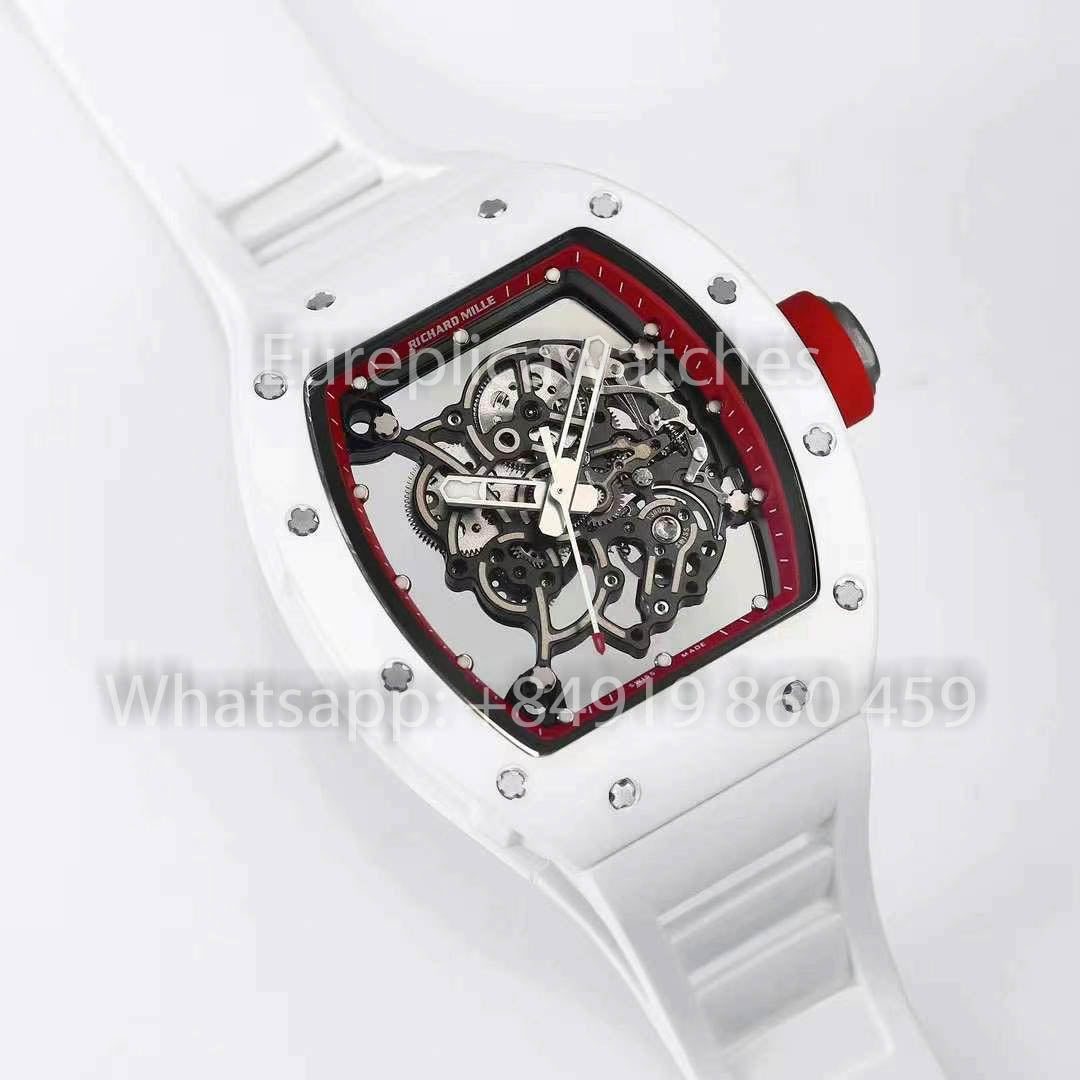 RICHARD MILLE RM055 Cassa in ceramica bianca 1:1 Miglior clone APS Factory Quadrante rosso