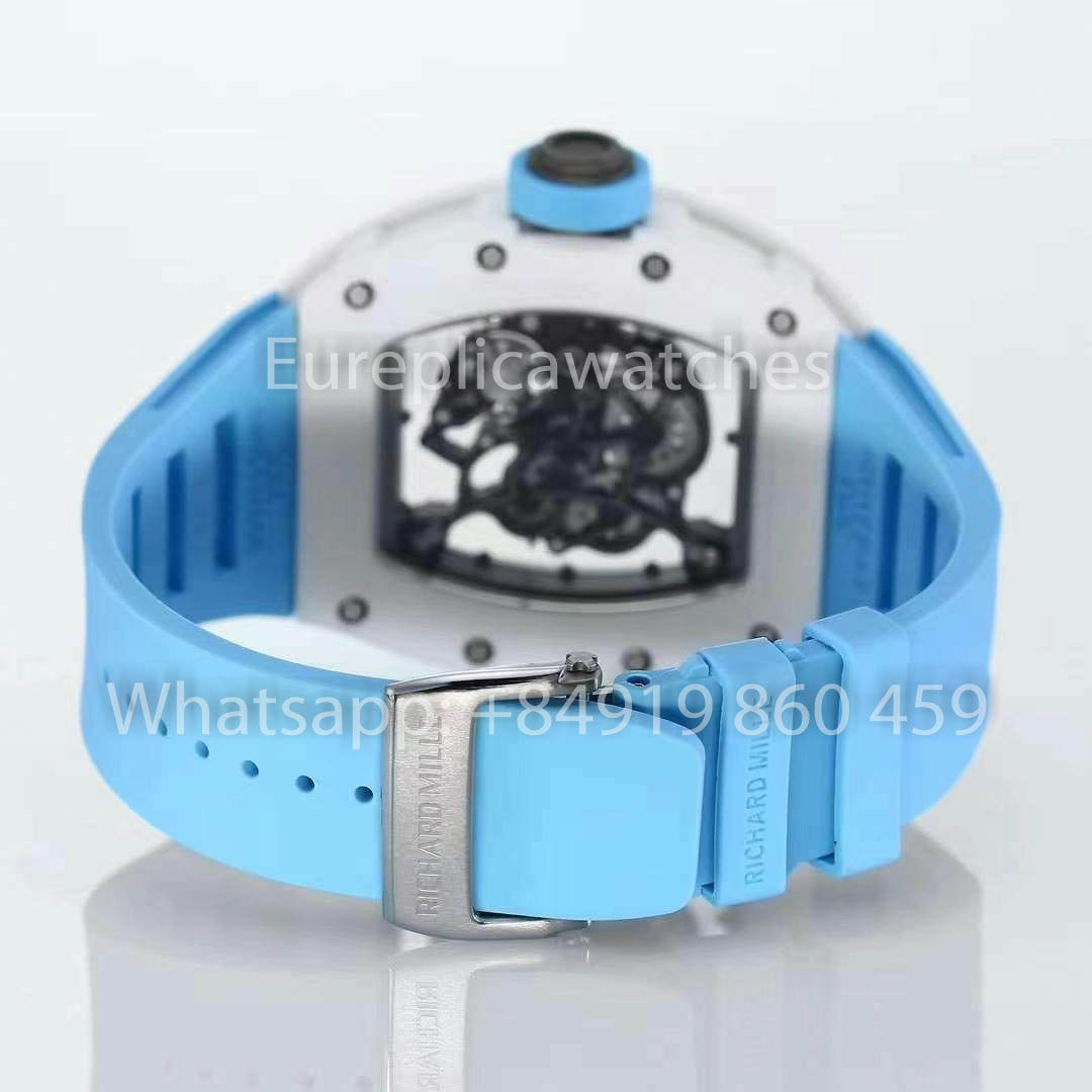 RICHARD MILLE RM055 Cassa in ceramica bianca 1:1 Miglior clone APS Factory Quadrante blu