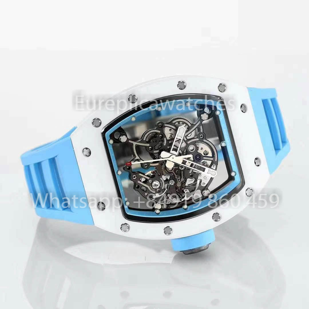 RICHARD MILLE RM055 Cassa in ceramica bianca 1:1 Miglior clone APS Factory Quadrante blu