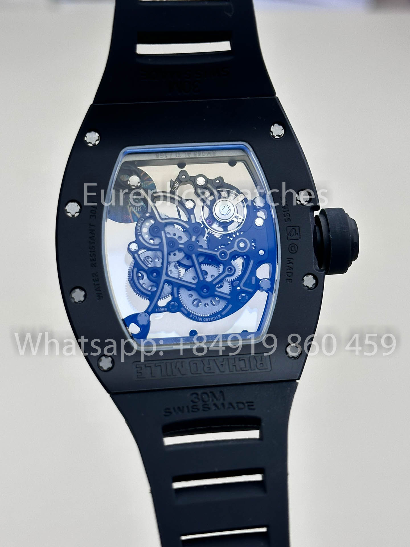 RICHARD MILLE RM055 Black Ceramic Case 1:1 Best Clone APS Factory Black Strap