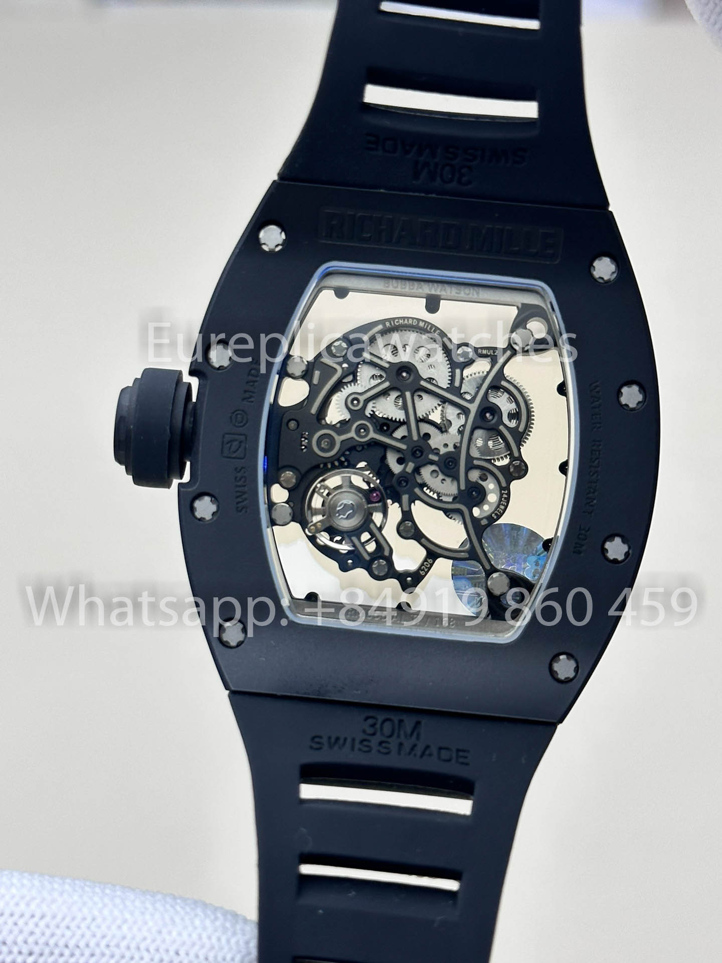 RICHARD MILLE RM055 Cassa in ceramica nera 1:1 Miglior clone APS Factory Cinturino nero