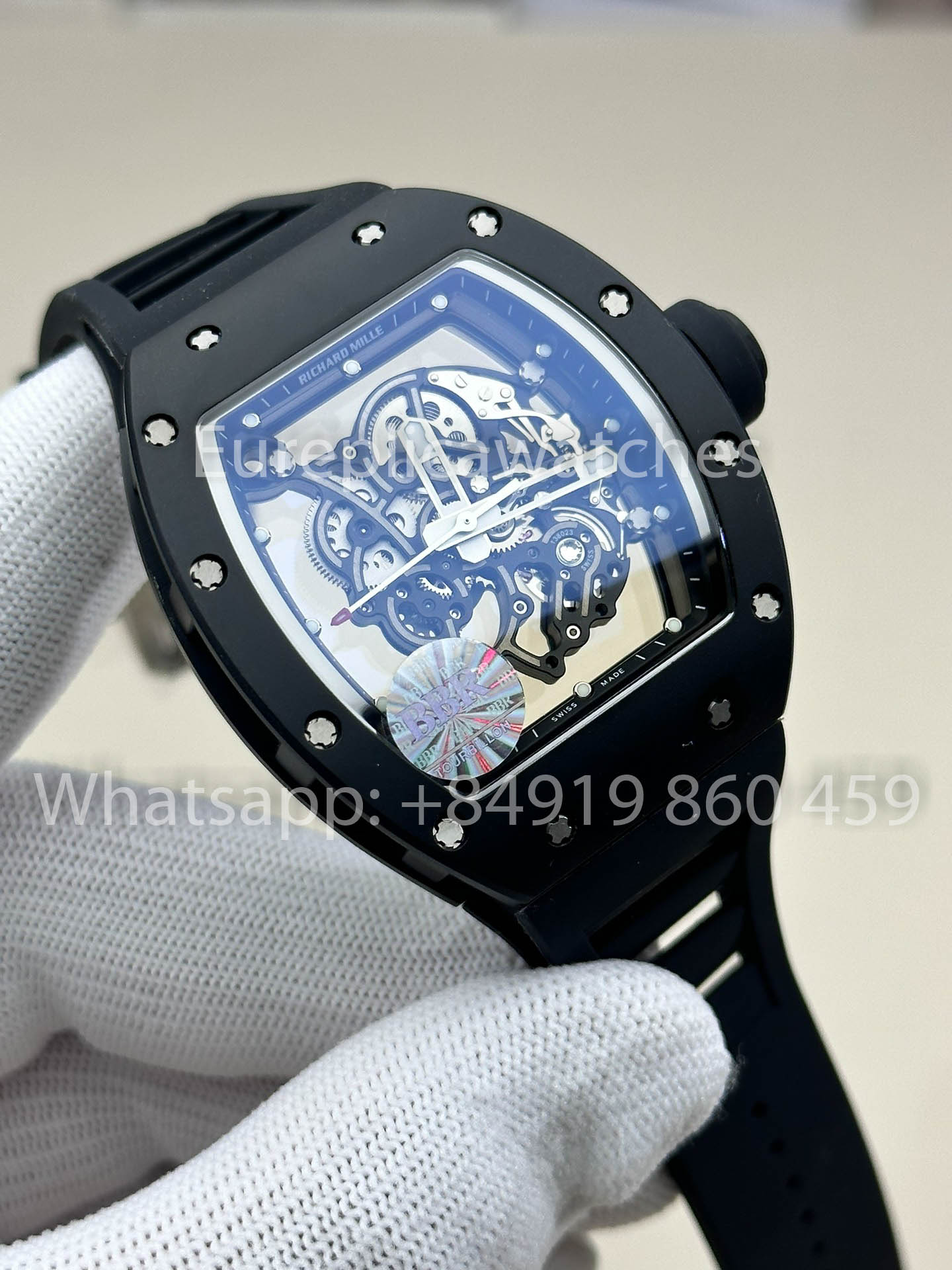 RICHARD MILLE RM055 Black Ceramic Case 1:1 Best Clone APS Factory Black Strap