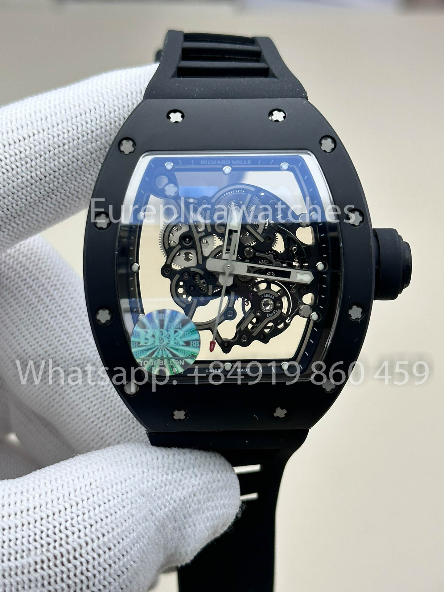 RICHARD MILLE RM055 Cassa in ceramica nera 1:1 Miglior clone APS Factory Cinturino nero