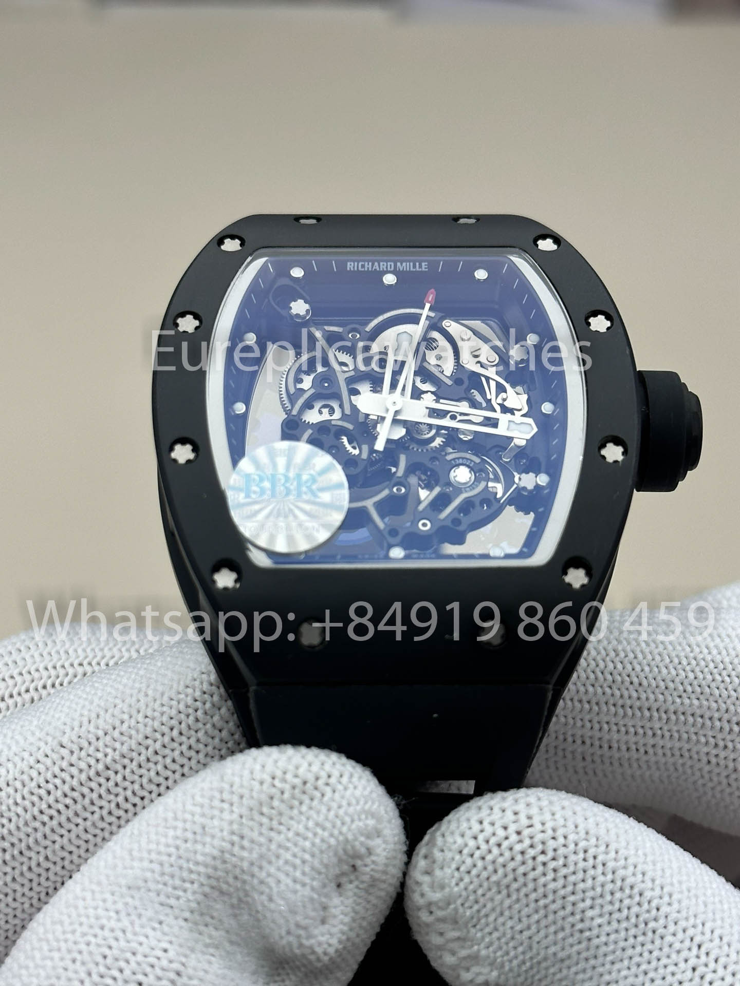 RICHARD MILLE RM055 Cassa in ceramica nera 1:1 Miglior clone APS Factory Cinturino nero