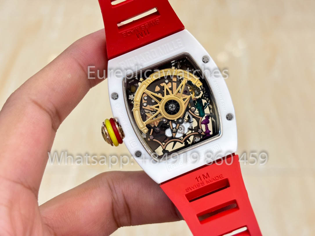 Richard Mille RM88 Smiley V2 Cassa in ceramica 1:1 Miglior clone Cinturino in gomma rossa