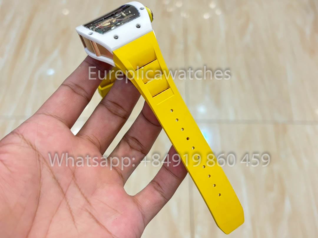 Richard Mille RM88 Smiley V2 Ceramic Case 1:1 Best Clone Yellow Rubber Strap