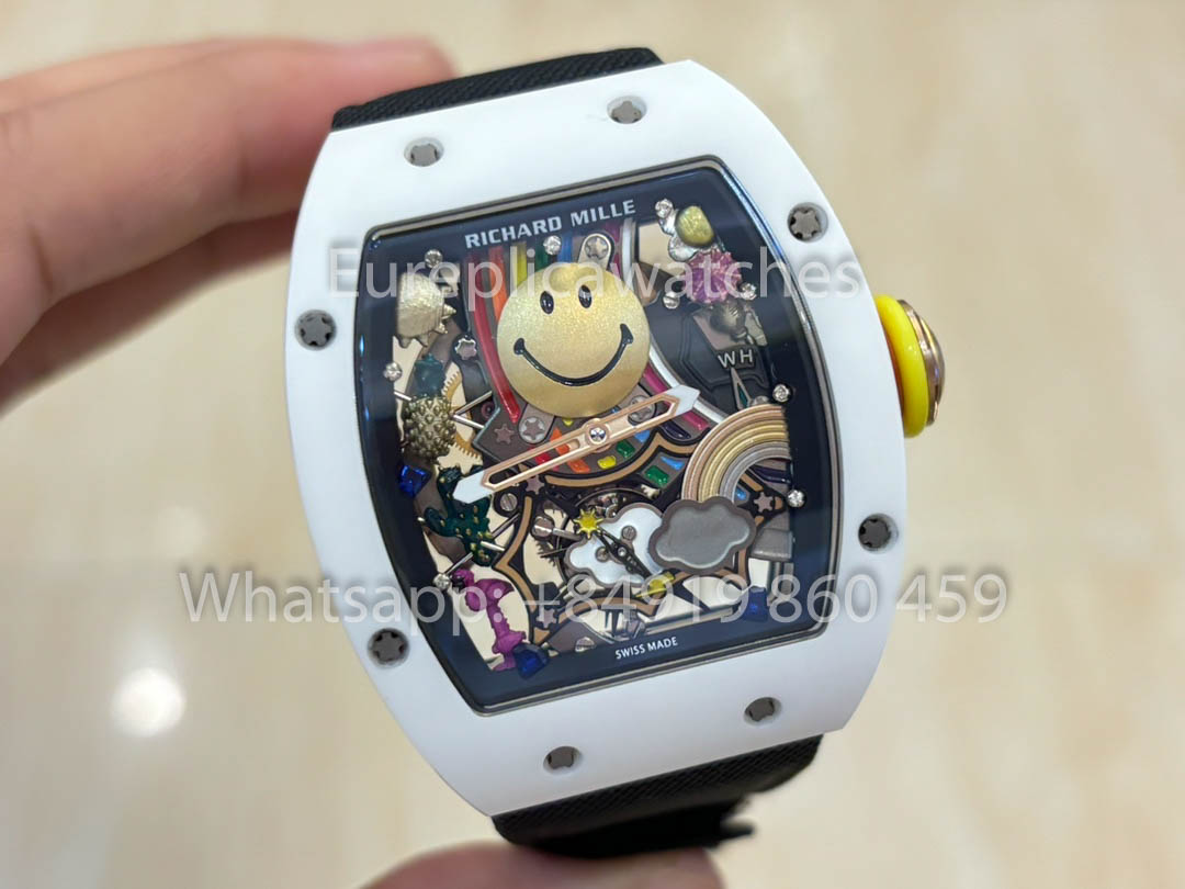 Richard Mille RM88 Smiley V2 Ceramic Case 1:1 Best Clone Black Velcro Strap