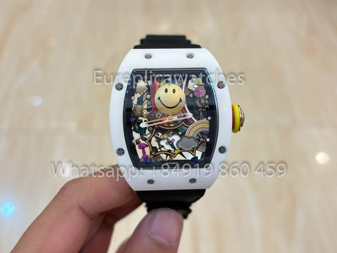 Richard Mille RM88 Smiley V2 Ceramic Case 1:1 Best Clone Black Velcro Strap