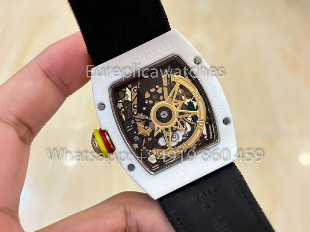 Richard Mille RM88 Smiley V2 Ceramic Case 1:1 Best Clone Yellow Rubber Strap