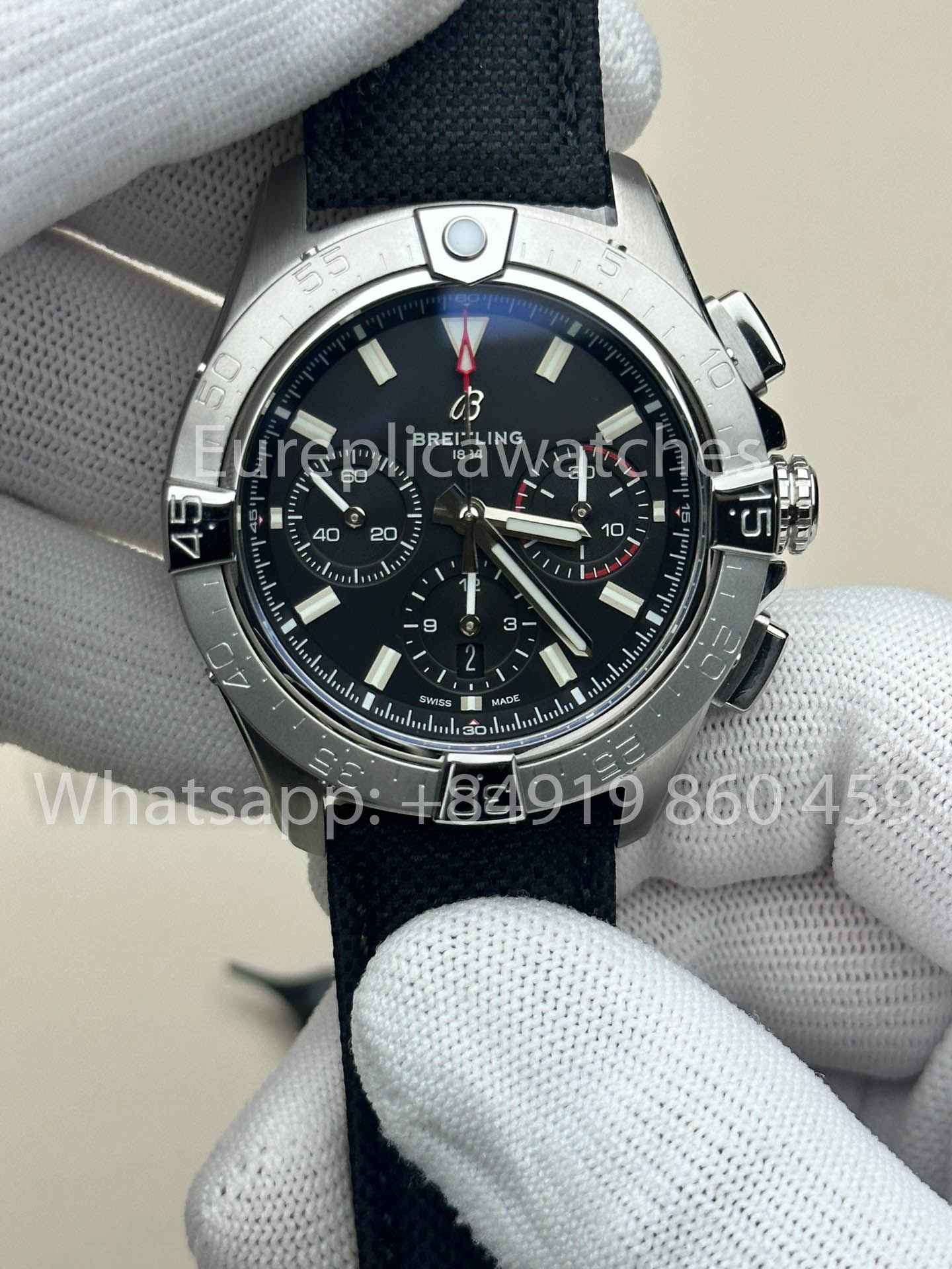 Avenger B01 Chronograph 44 Stainless steel - AB0147101B1A1 Black 1:1 Best Clone BLS Factory