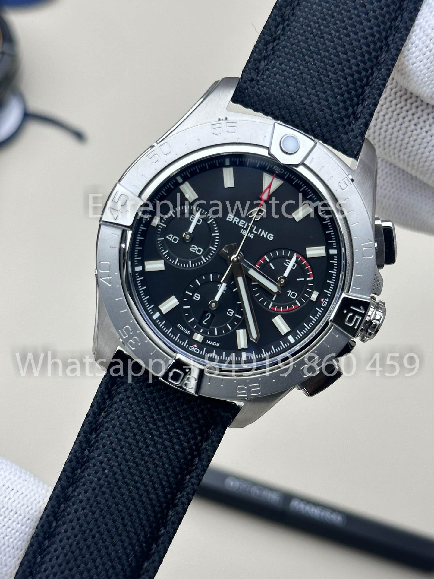 Avenger B01 Chronograph 44 Stainless steel - AB0147101B1A1 Black 1:1 Best Clone BLS Factory