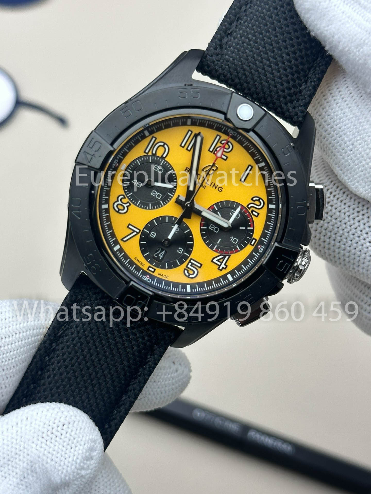 Breitling Avenger B01 Chronograph 44 Night Mission 1:1 Best Clone BLS Factory Black Strap