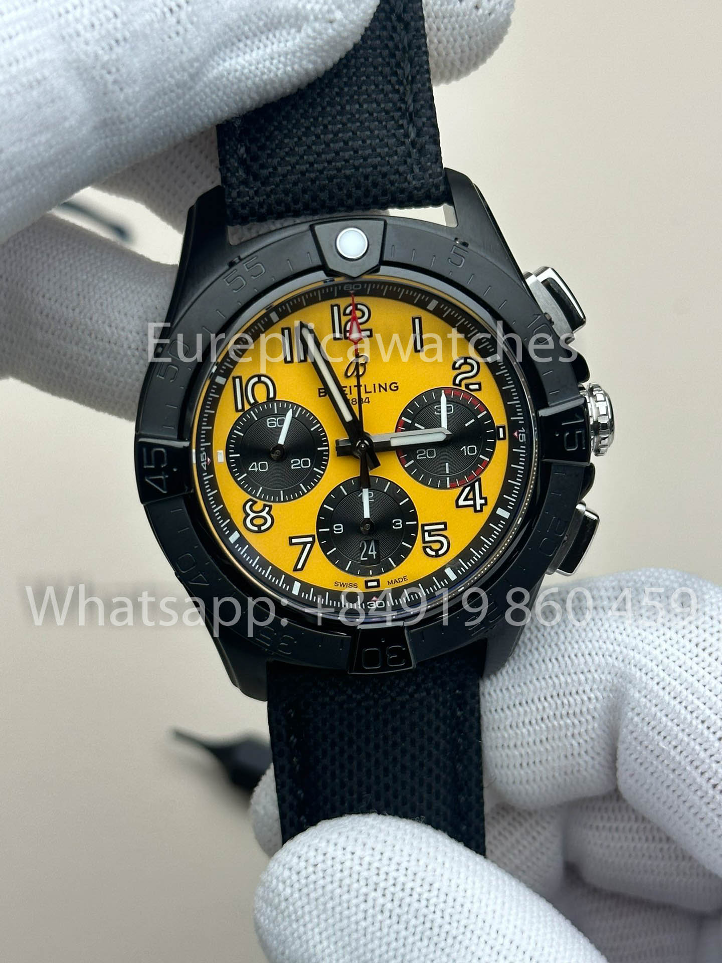 Breitling Avenger B01 Chronograph 44 Night Mission 1:1 Best Clone BLS Factory Black Strap