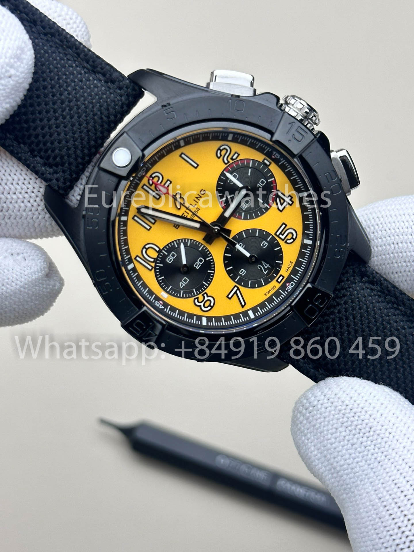 Breitling Avenger B01 Chronograph 44 Night Mission 1:1 Best Clone BLS Factory Black Strap