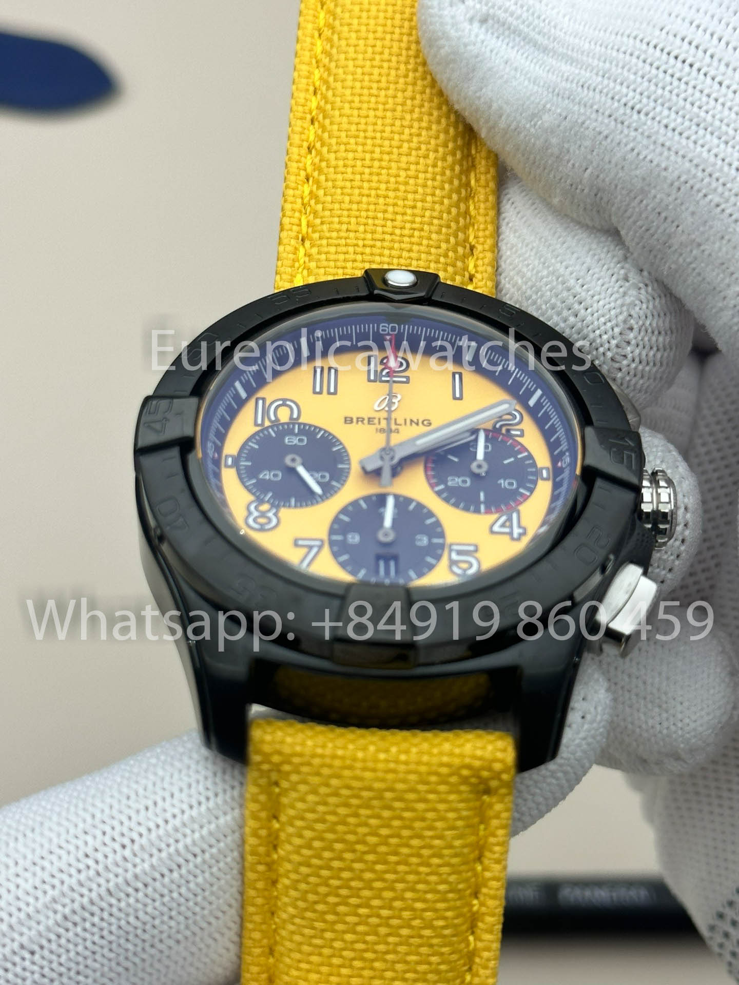 Breitling Avenger B01 Chronograph 44 Night Mission 1:1 Best Clone BLS Factory Yellow Strap