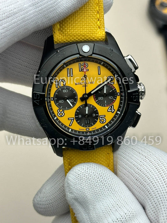 Breitling Avenger B01 Chronograph 44 Night Mission 1:1 Best Clone BLS Factory Yellow Strap