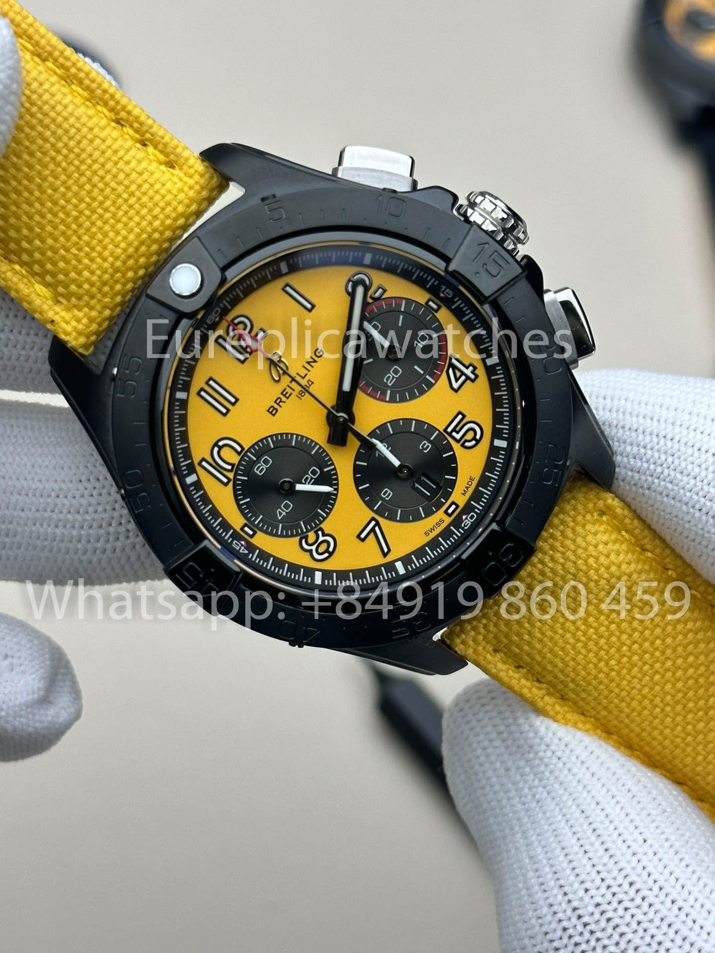 Breitling Avenger B01 Chronograph 44 Night Mission 1:1 Best Clone BLS Factory Yellow Strap